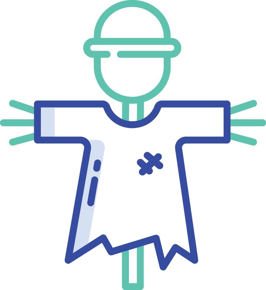 Scarecrow outline color illustration vector