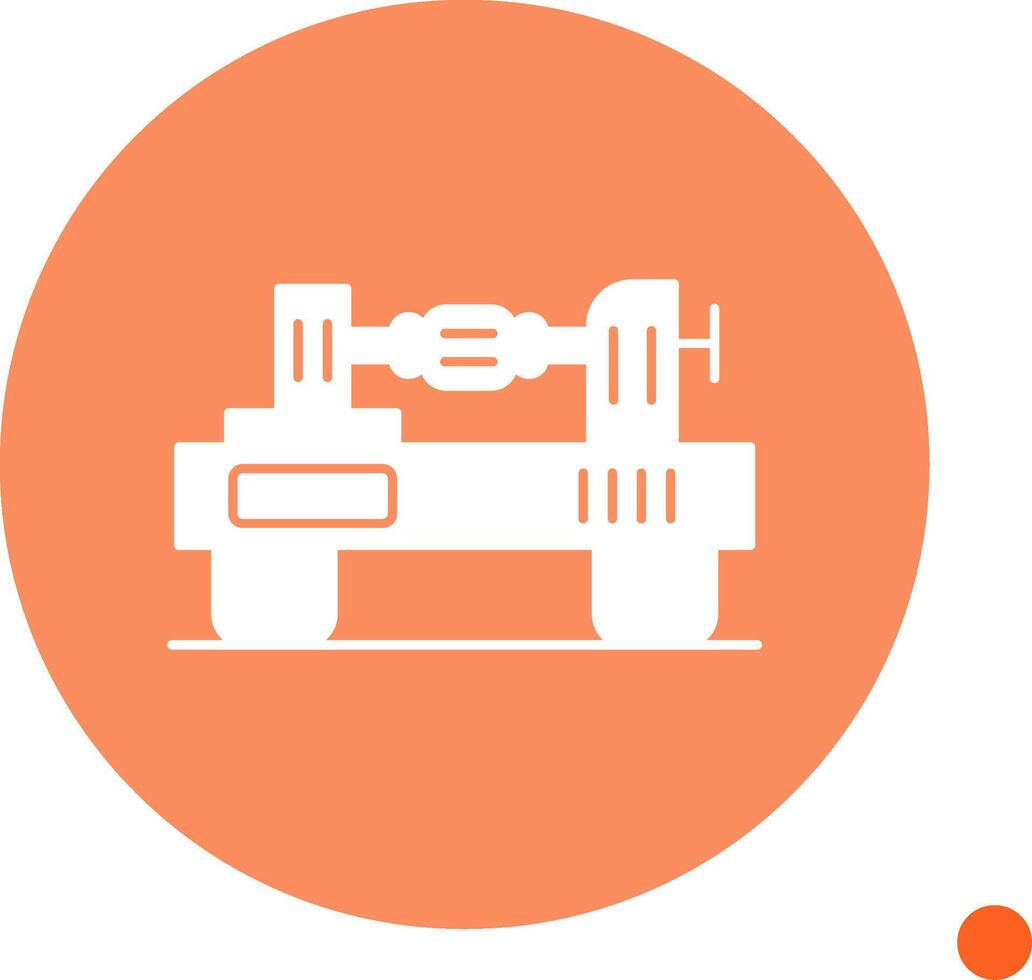 Lathe Long Shadow Circle Icon vector
