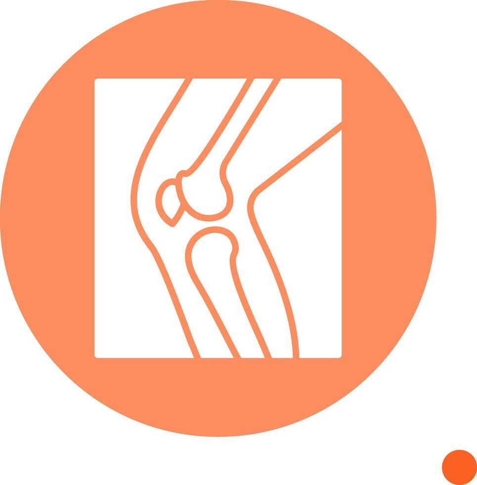 Leg X Ray Long Shadow Circle Icon vector