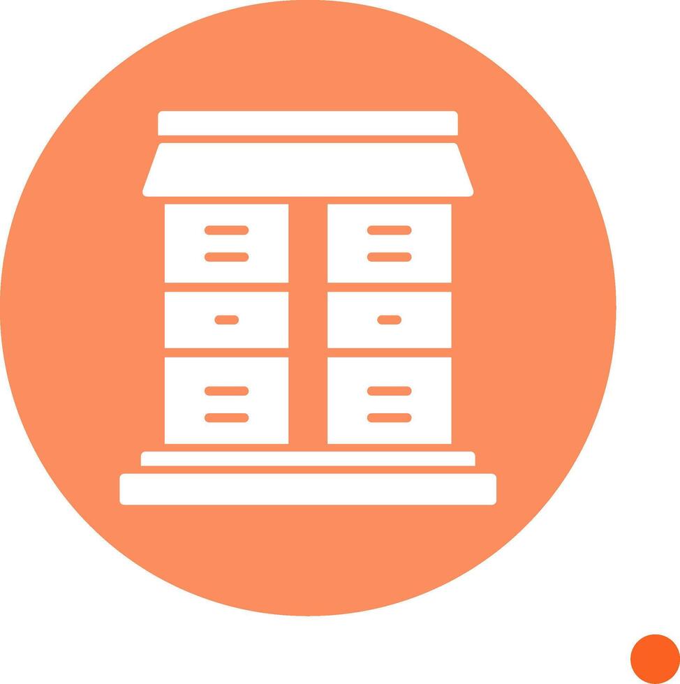 Lockers Long Shadow Circle Icon vector