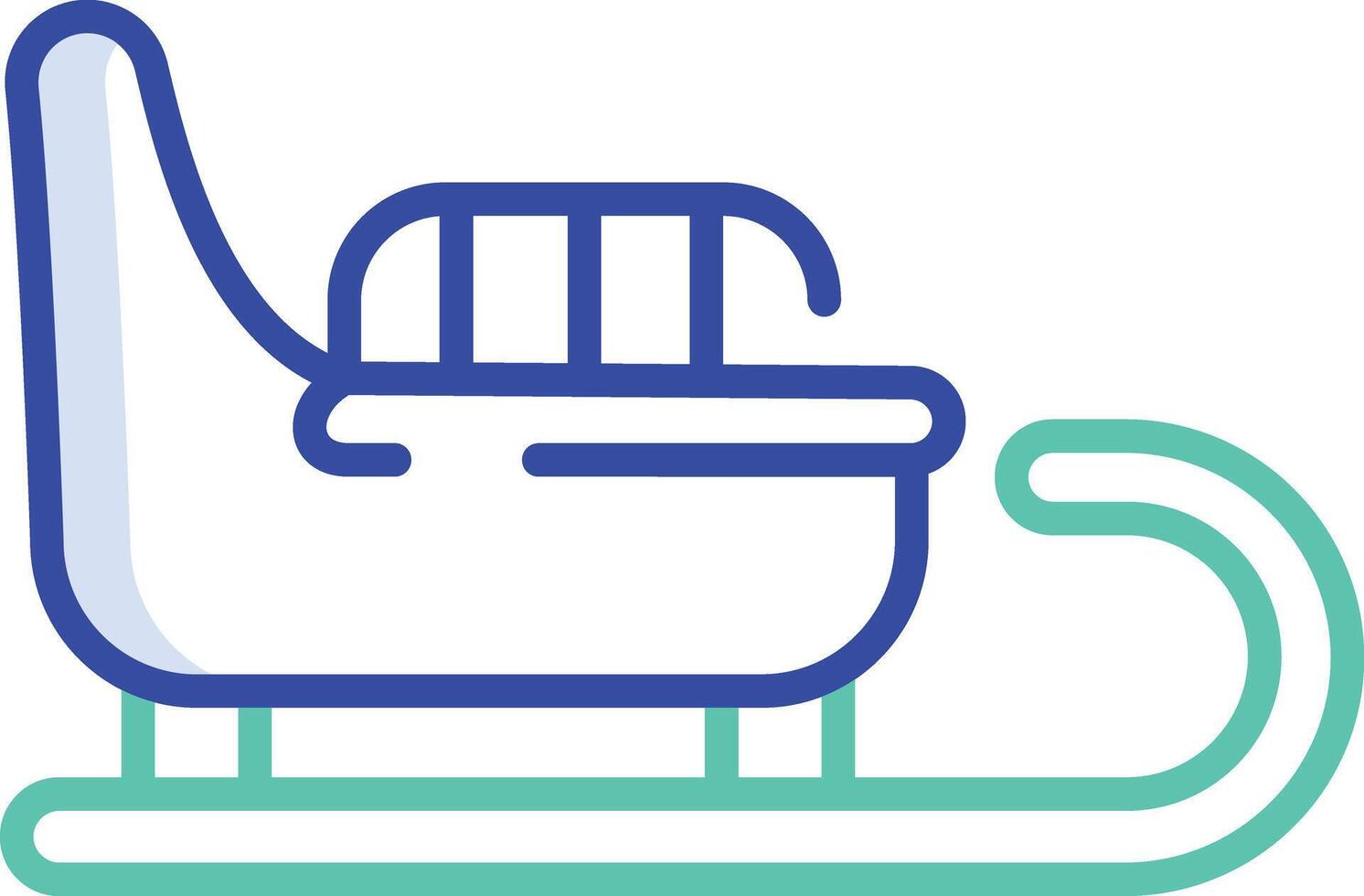Sledge outline color illustration vector