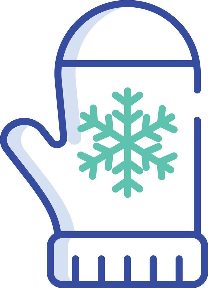 Mittens outline color illustration vector