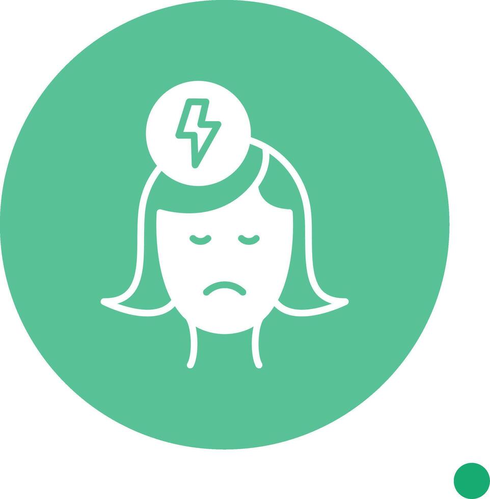 Anxiety Long Shadow Circle Icon vector