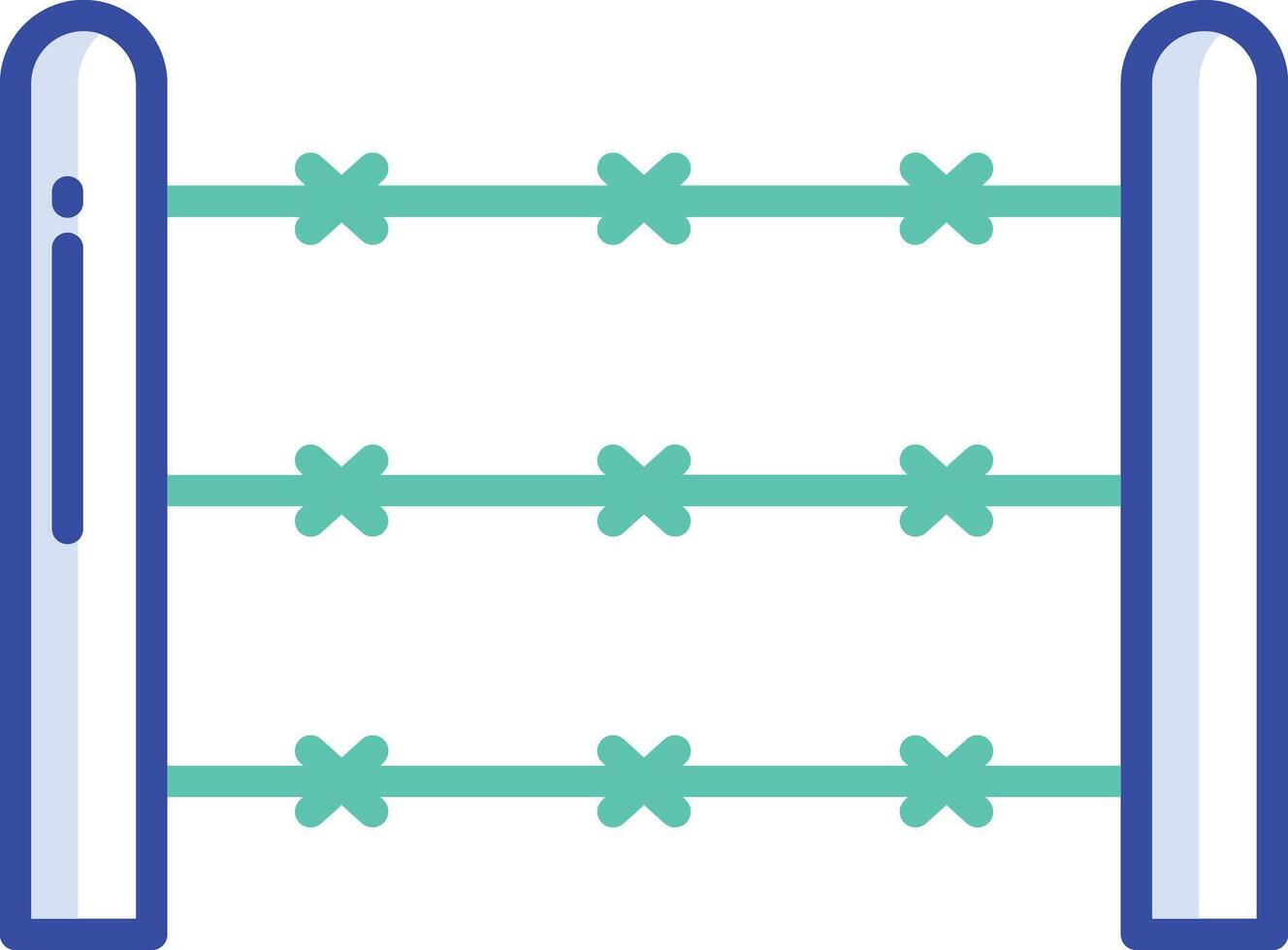 Fence outline color illustration vector