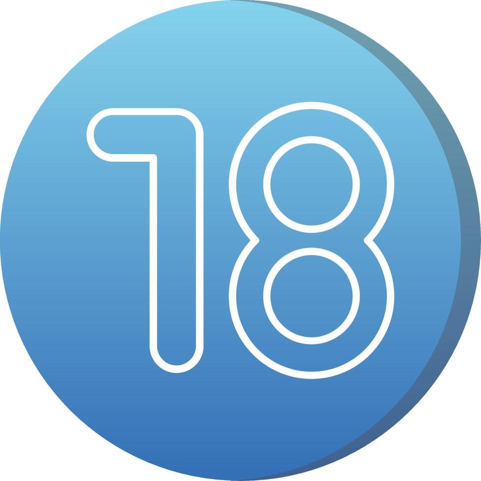 Eighteen Long Shadow Circle Icon vector