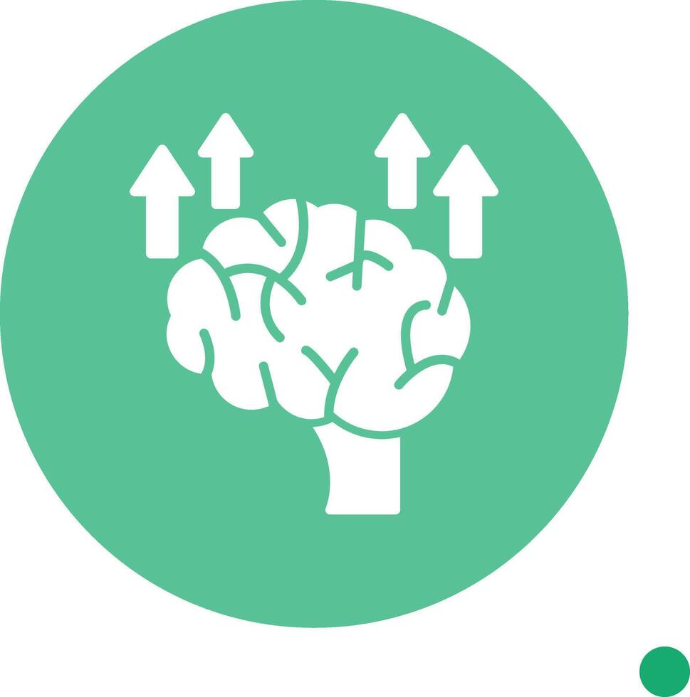 Neuroplasticity Long Shadow Circle Icon vector