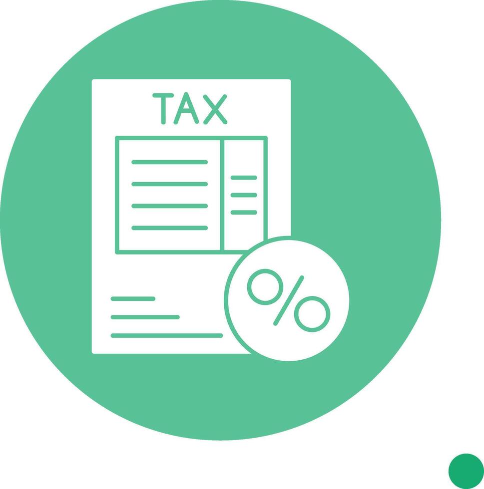 Tax Percentage Long Shadow Circle Icon vector