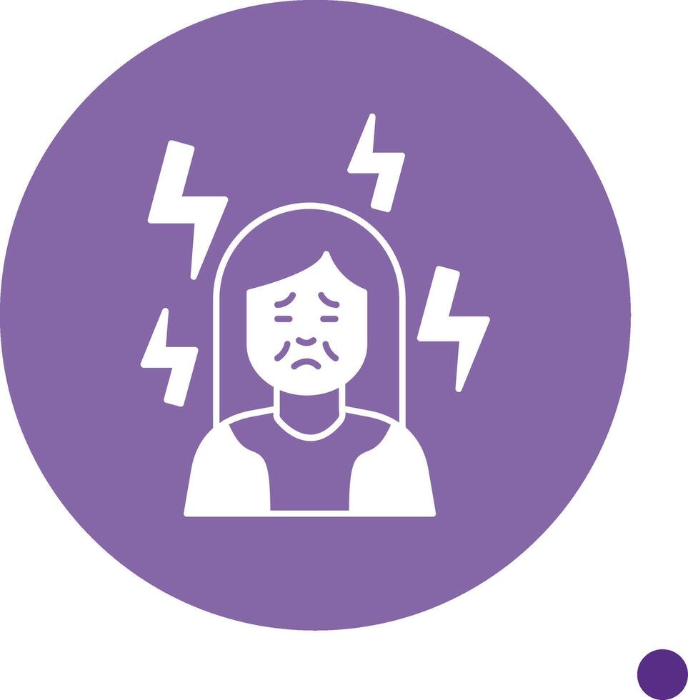 Depression Long Shadow Circle Icon vector
