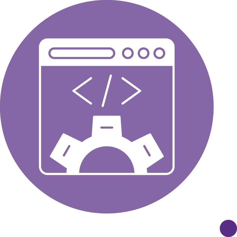 Web Design Long Shadow Circle Icon vector