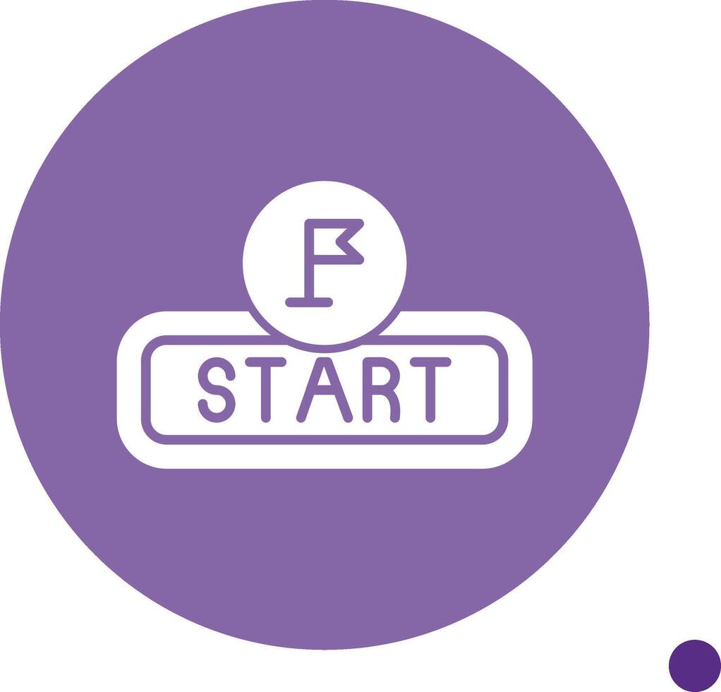 Start Long Shadow Circle Icon vector