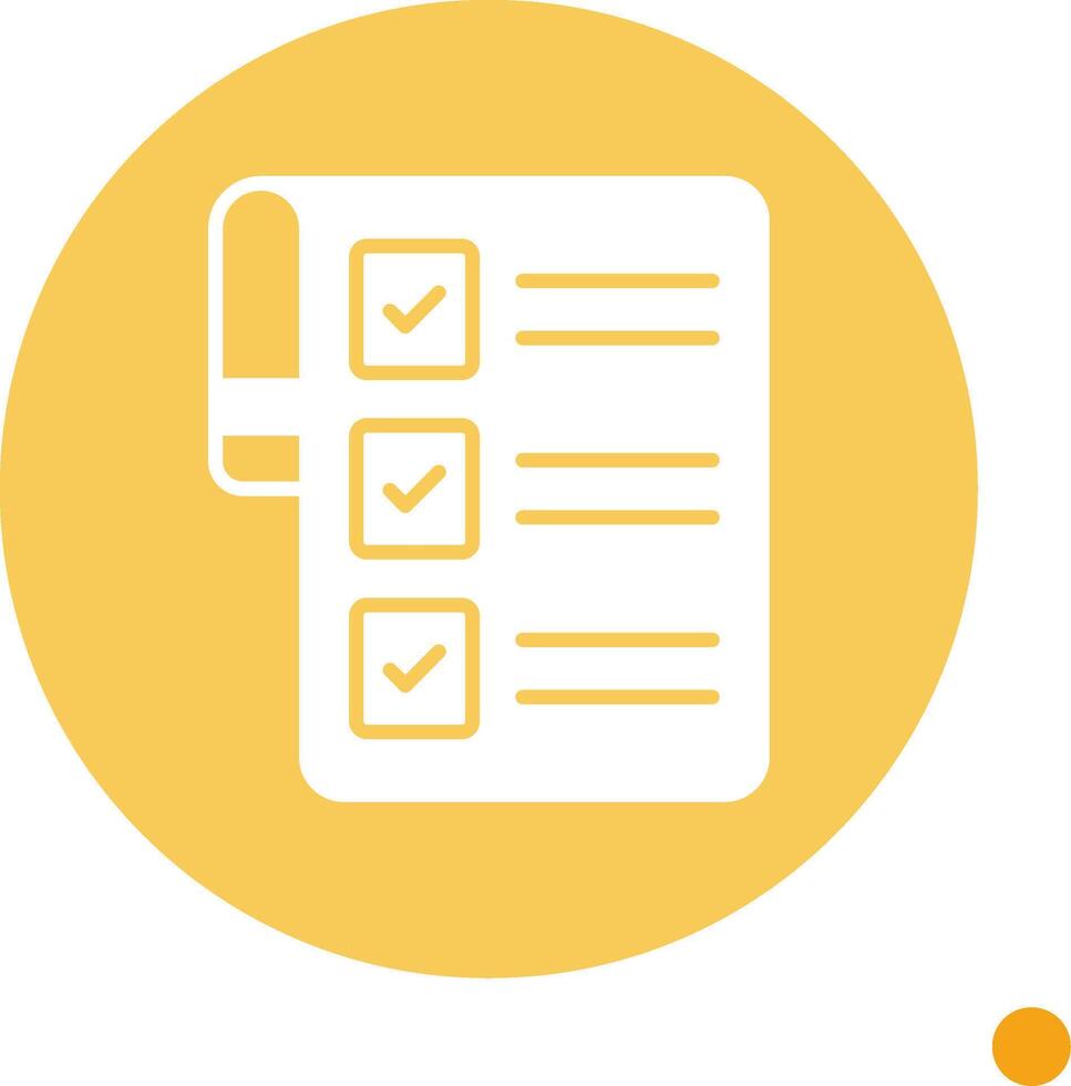 Checklist Long Shadow Circle Icon vector