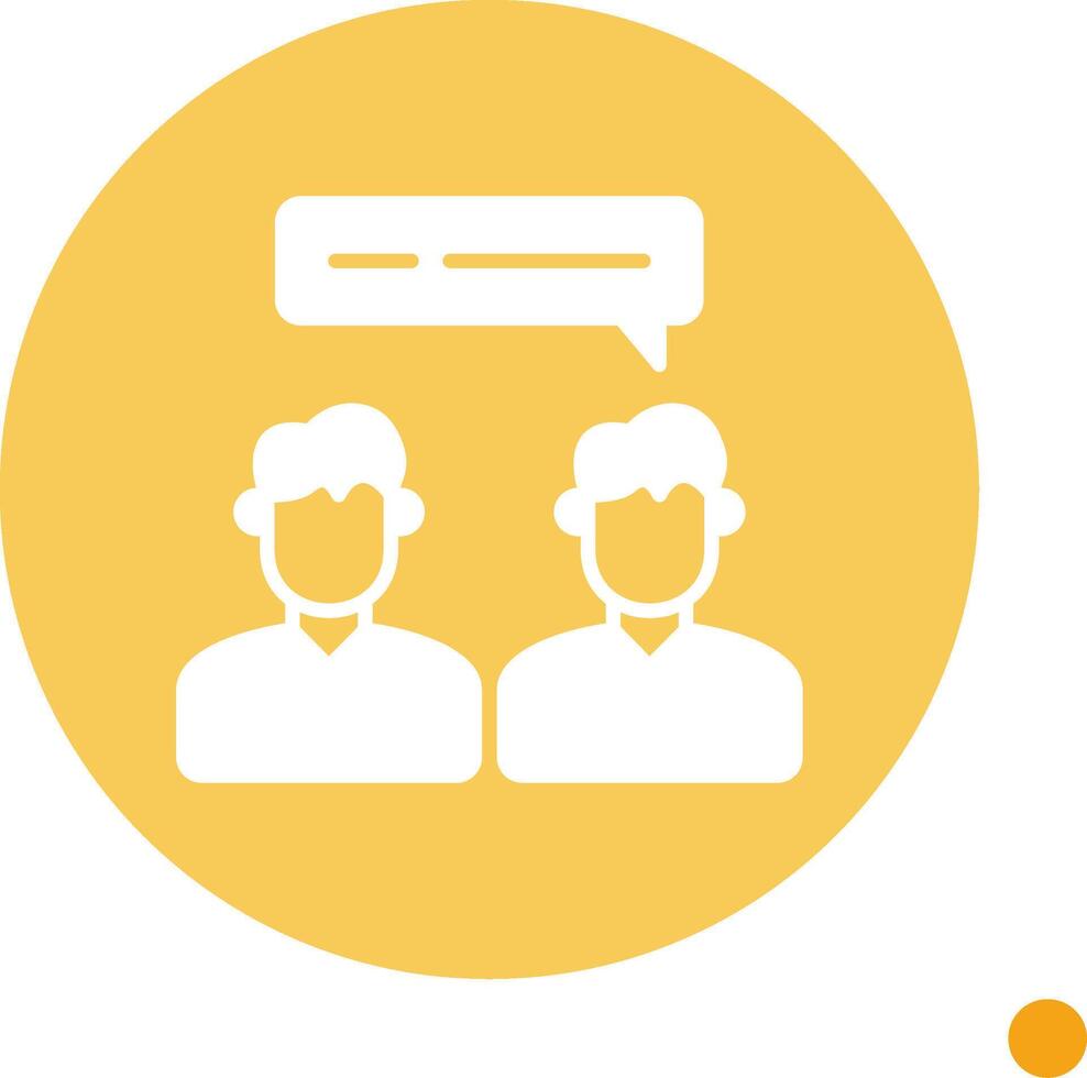 In Person Discussion Long Shadow Circle Icon vector