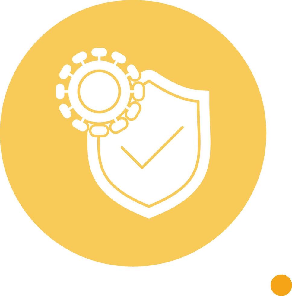 Immune System Long Shadow Circle Icon vector
