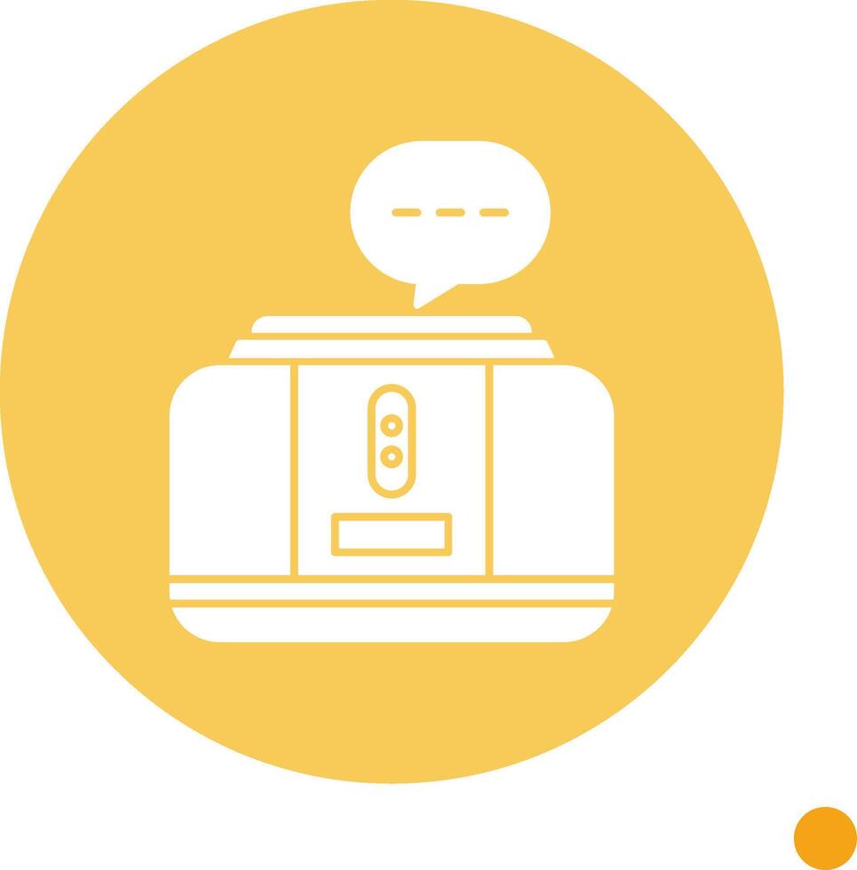 Virtual Assistant Long Shadow Circle Icon vector