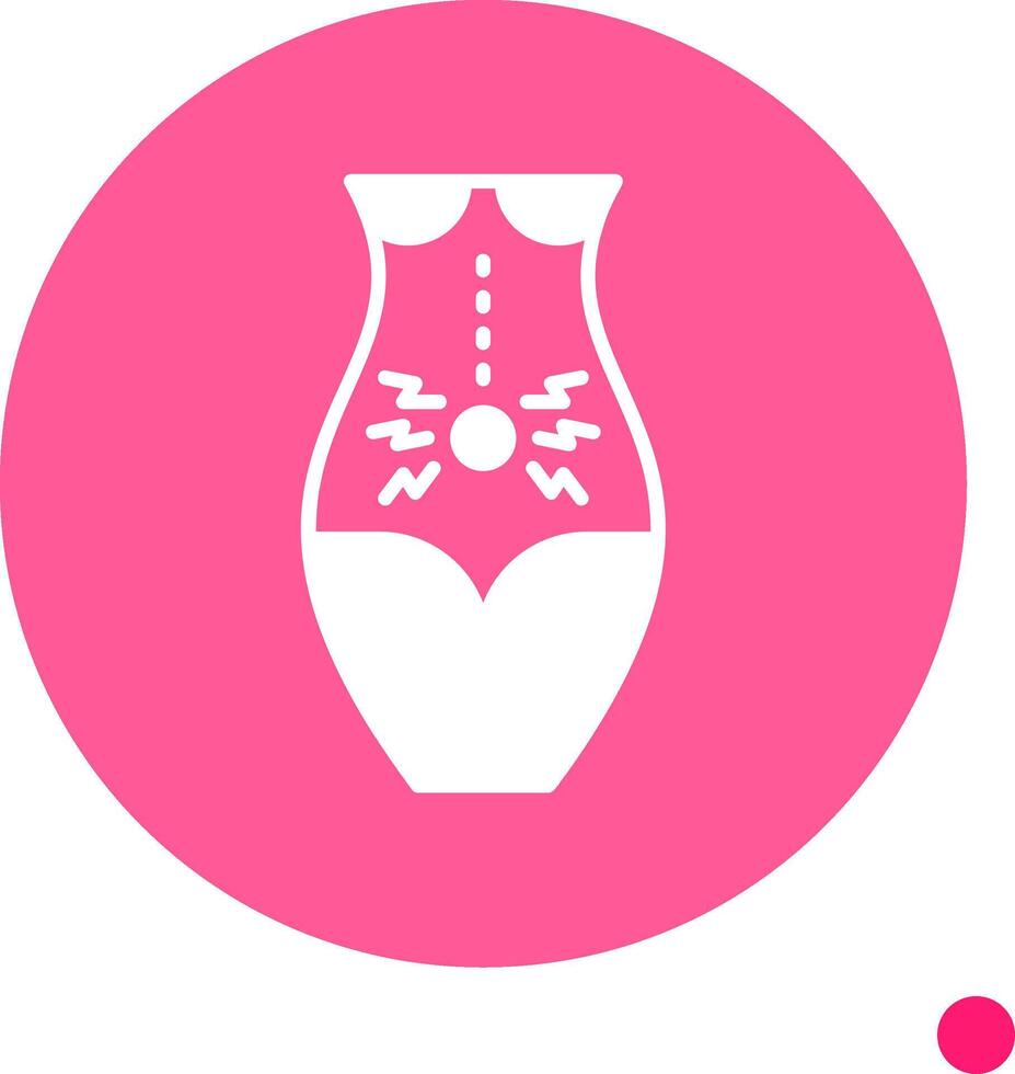 Belly Pain Long Shadow Circle Icon vector