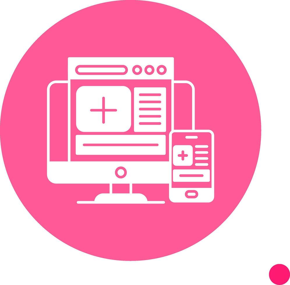 Responsive Long Shadow Circle Icon vector