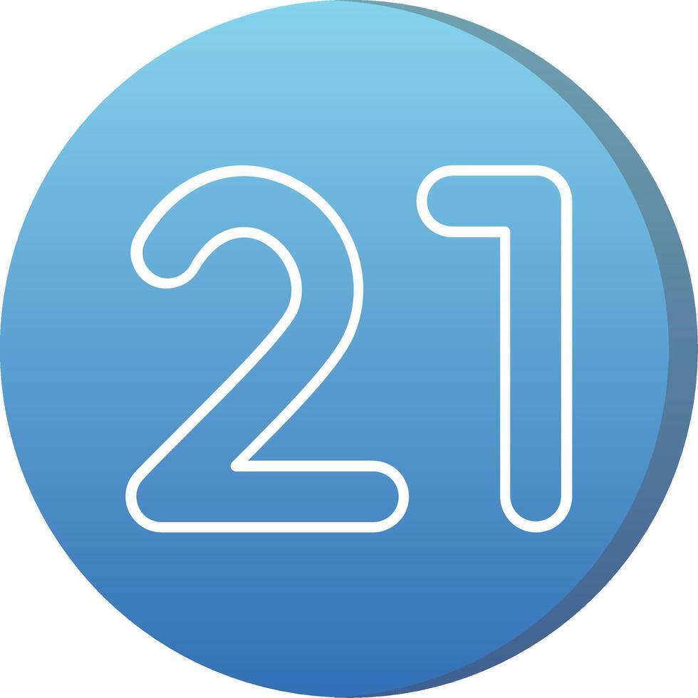 Twenty one Long Shadow Circle Icon vector
