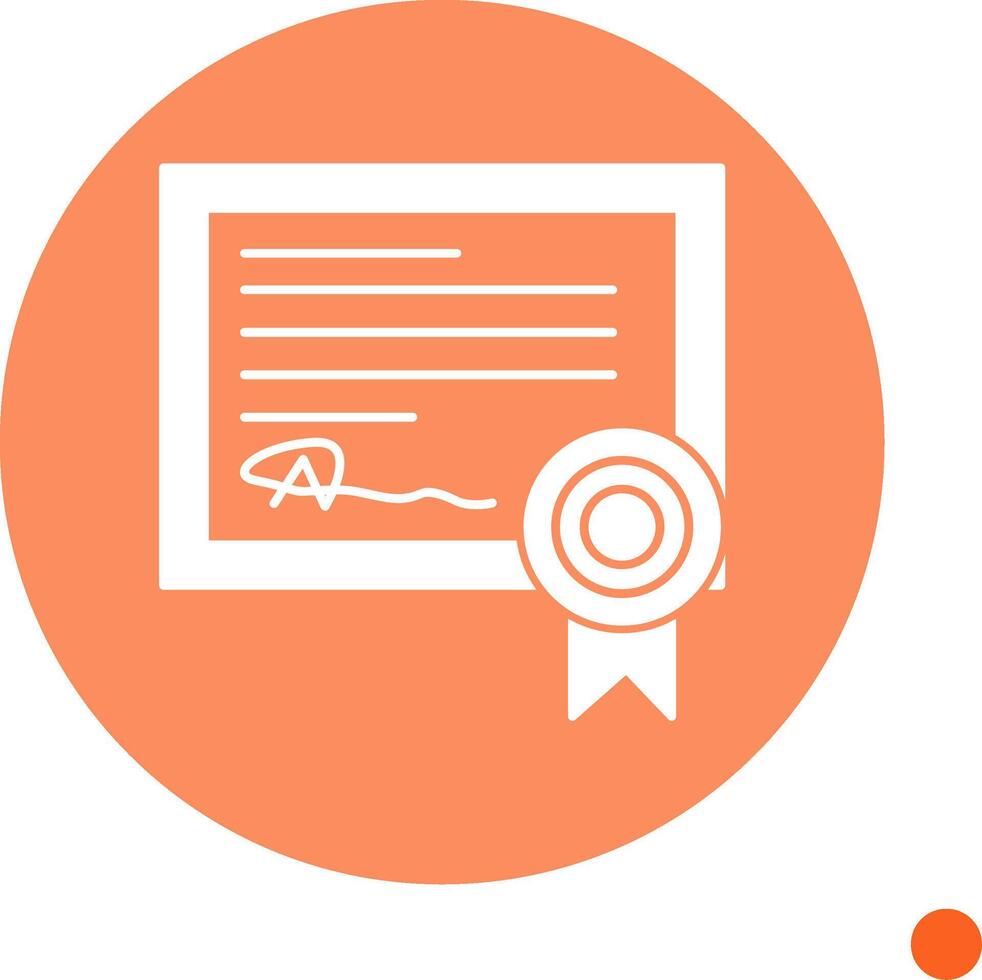 Diploma Certificate Long Shadow Circle Icon vector
