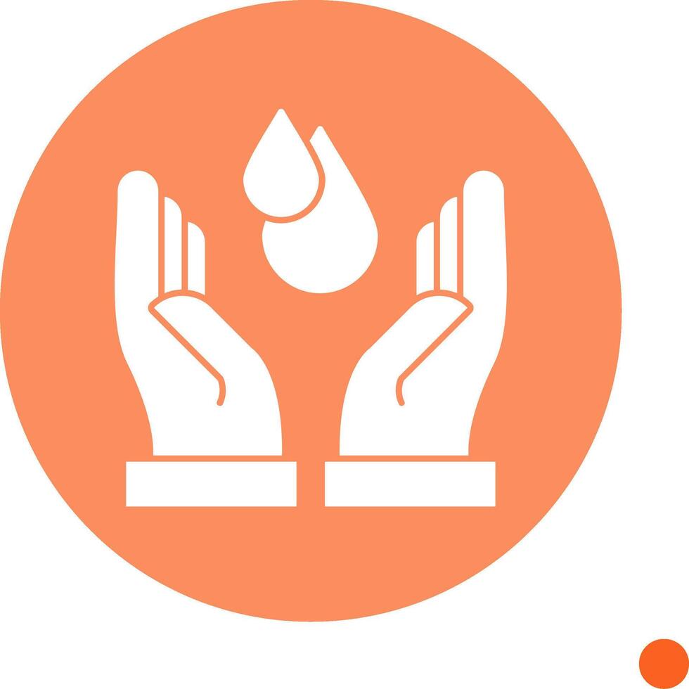 Save Water Long Shadow Circle Icon vector