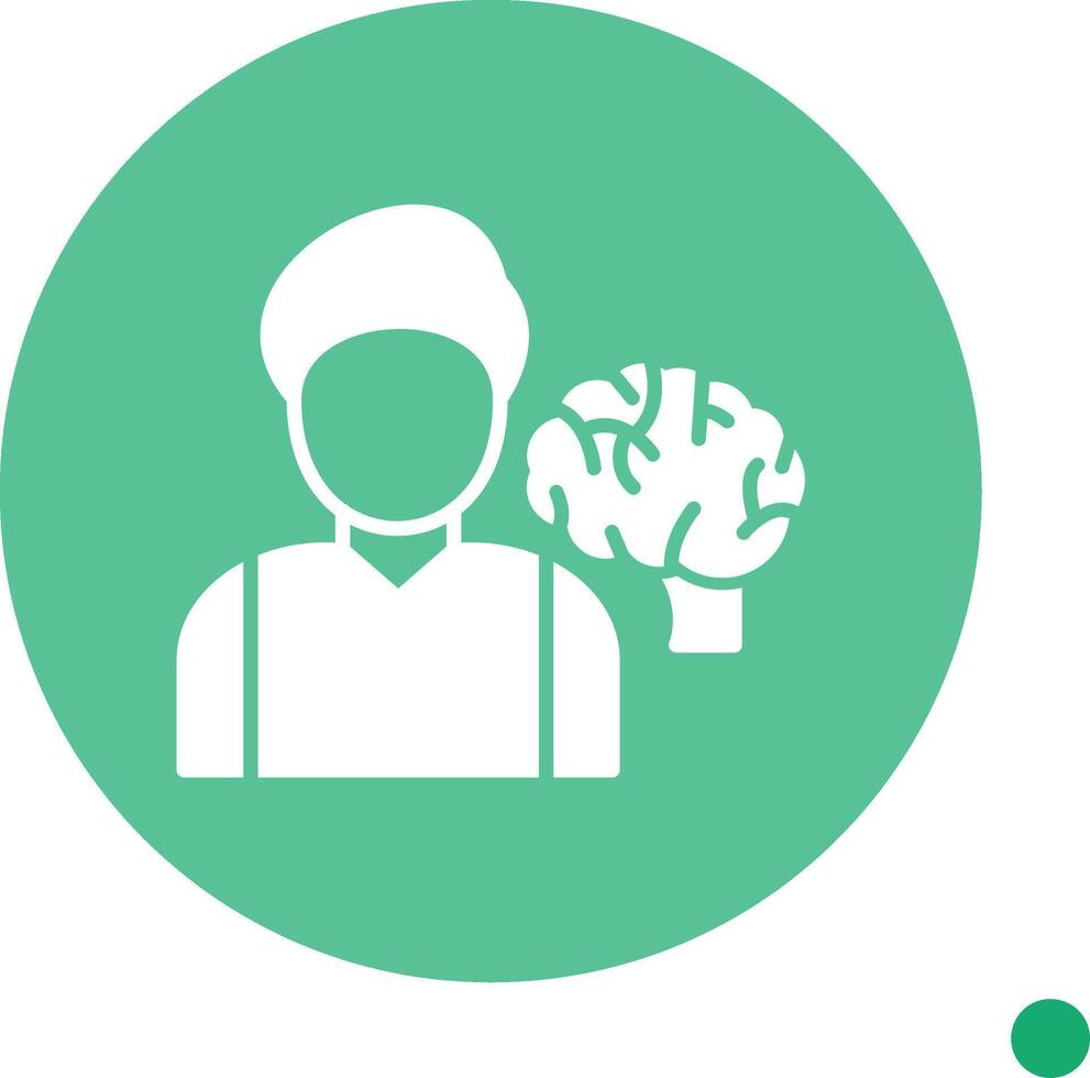Neurologist Long Shadow Circle Icon vector