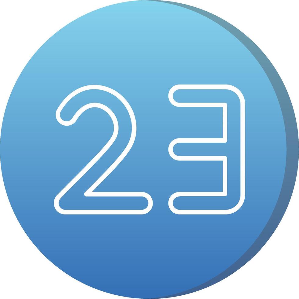 Twenty three Long Shadow Circle Icon vector