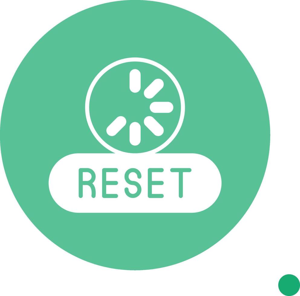 Reset Long Shadow Circle Icon vector