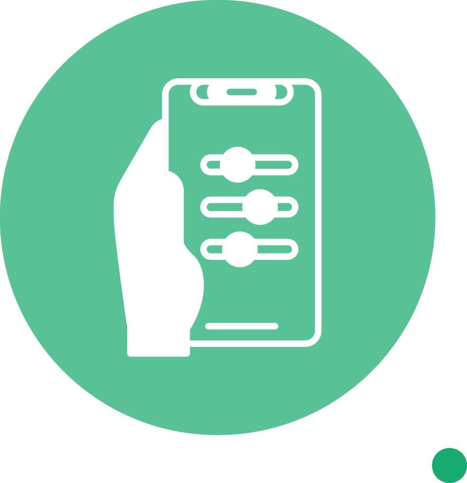Settings Long Shadow Circle Icon vector