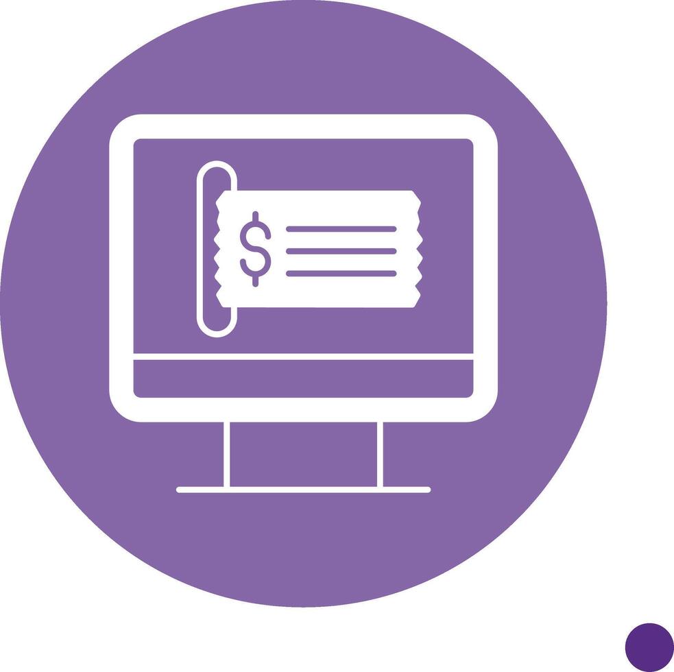 Electronic Ticket Long Shadow Circle Icon vector