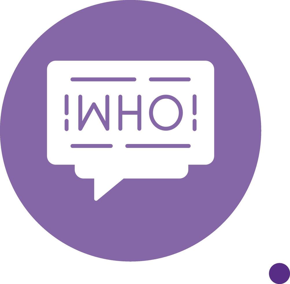 Who Long Shadow Circle Icon vector