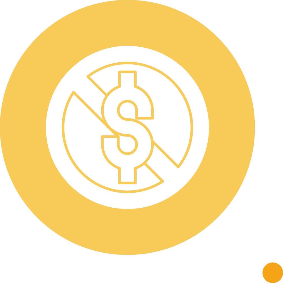 No Sales Long Shadow Circle Icon vector