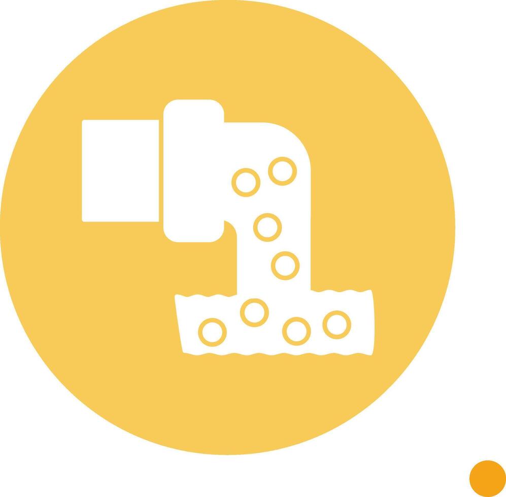 Sewage Long Shadow Circle Icon vector