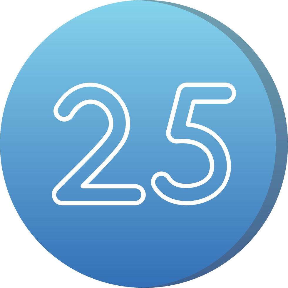 Twenty five Long Shadow Circle Icon vector