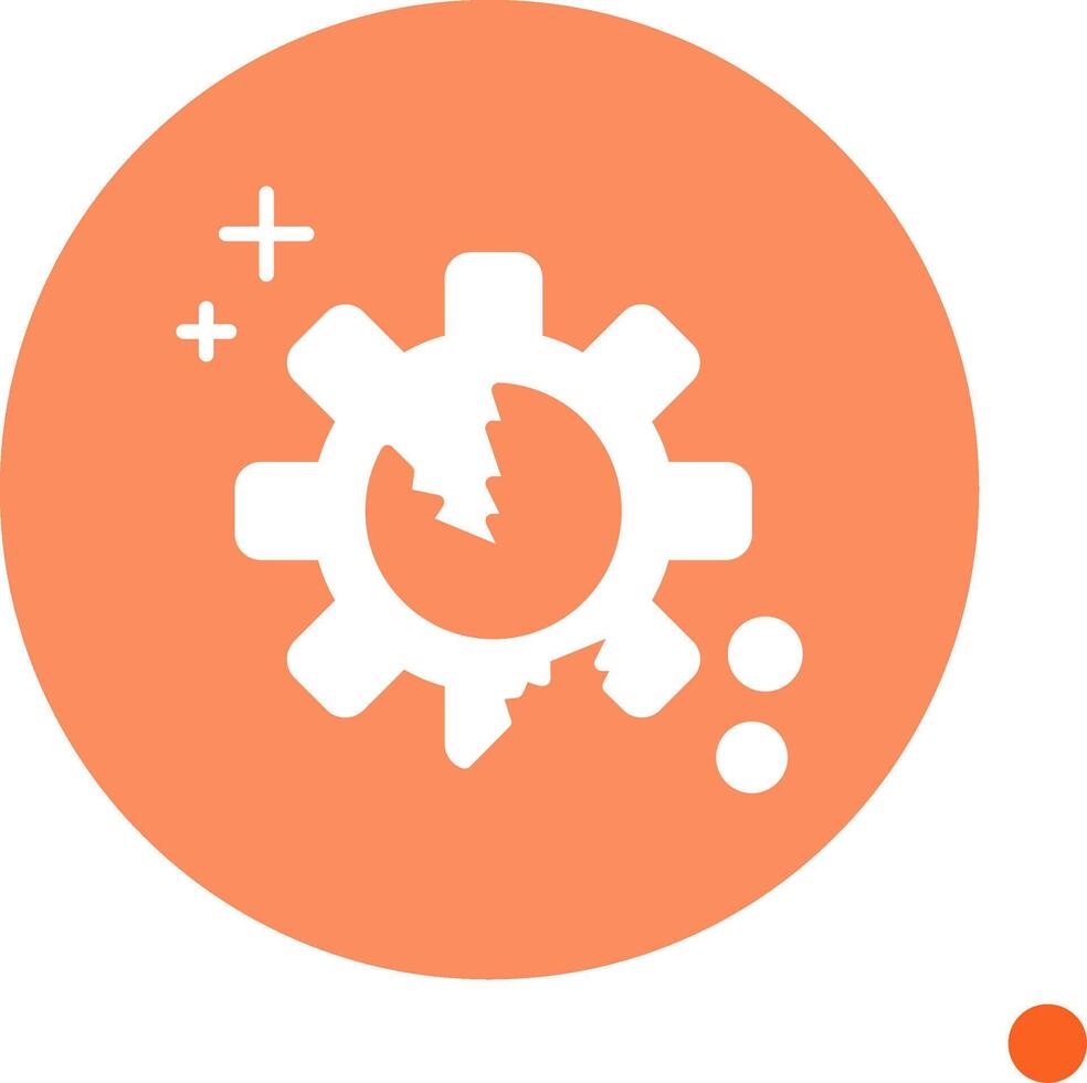 Disruption Long Shadow Circle Icon vector