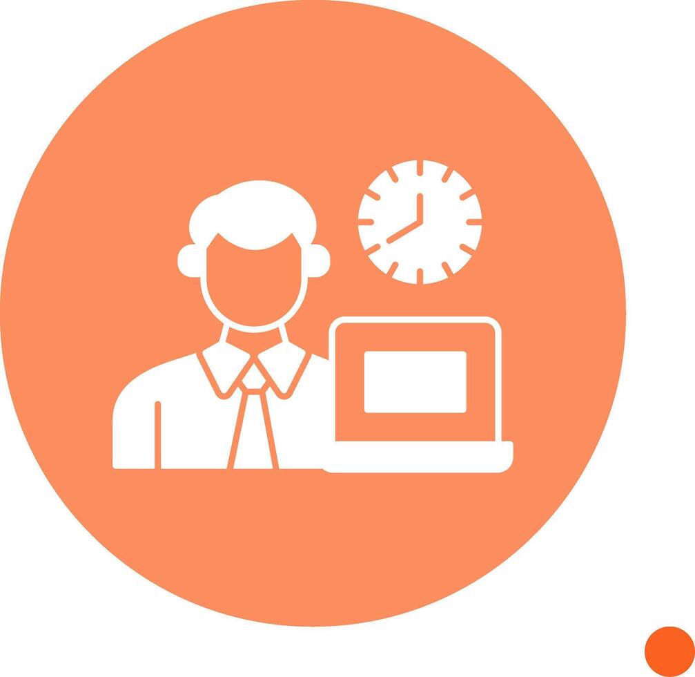 Office Working Hours Long Shadow Circle Icon vector