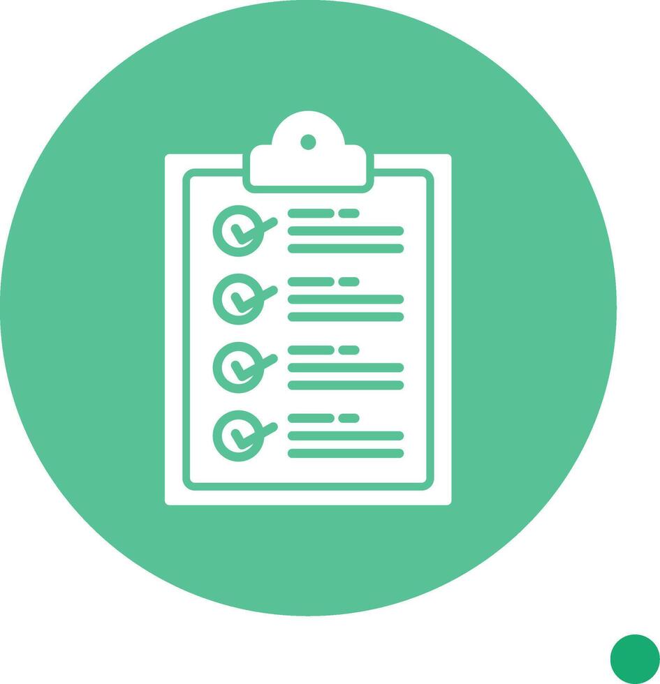 Checklist Long Shadow Circle Icon vector