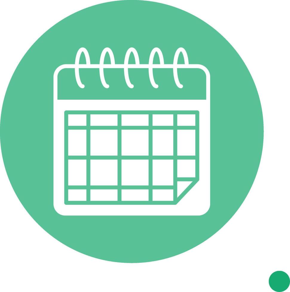 Calendar Long Shadow Circle Icon vector