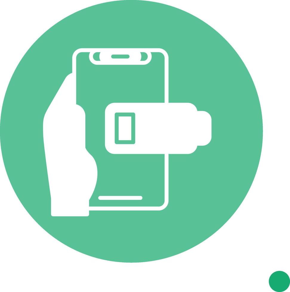 Low Battery Long Shadow Circle Icon vector