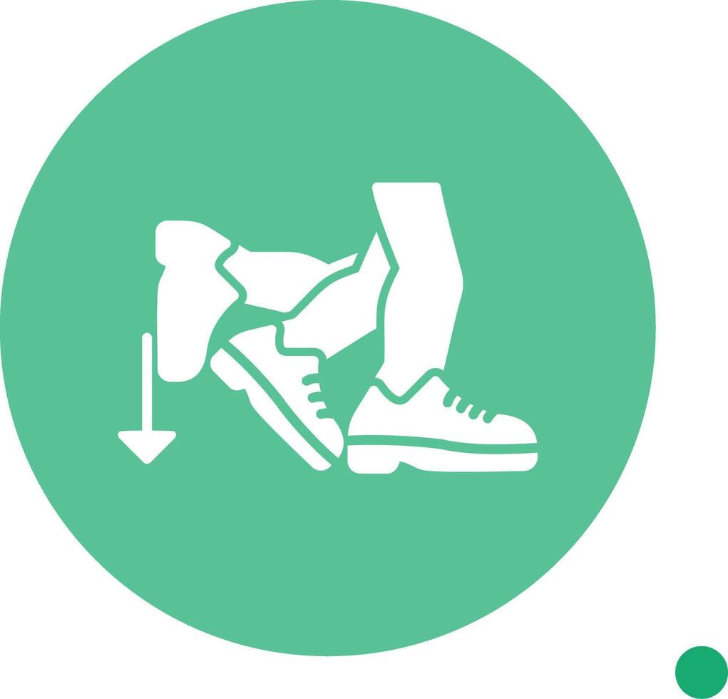 Toe Beat Long Shadow Circle Icon vector