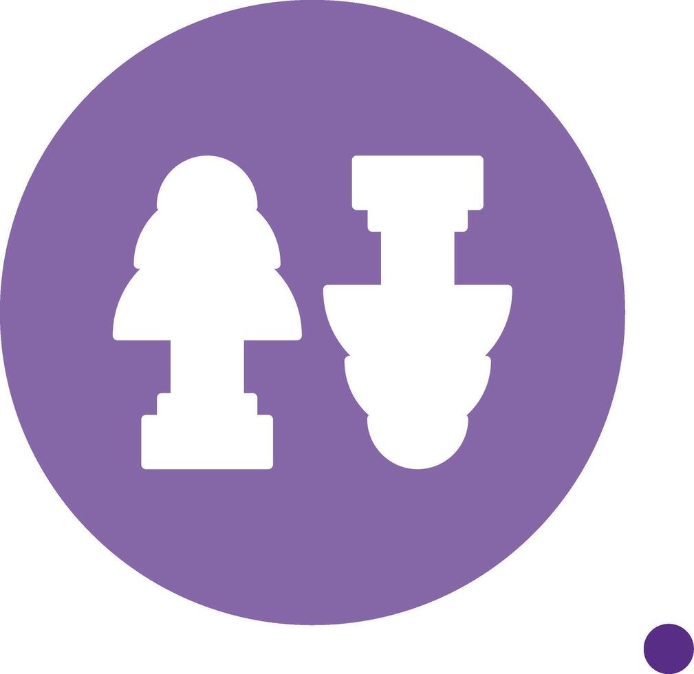 Ear Plug Long Shadow Circle Icon vector