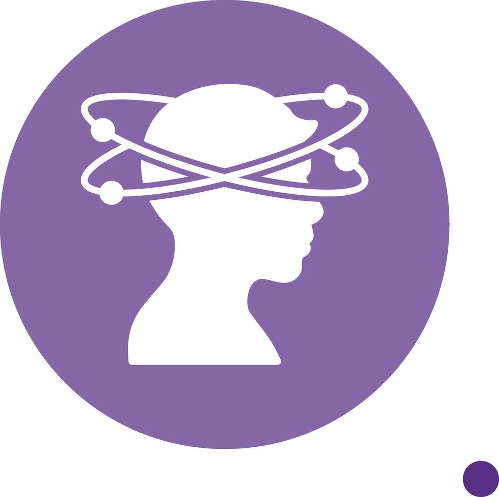 Dizziness Long Shadow Circle Icon vector