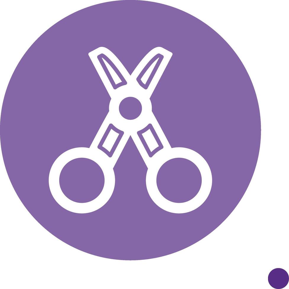 Tailor Long Shadow Circle Icon vector