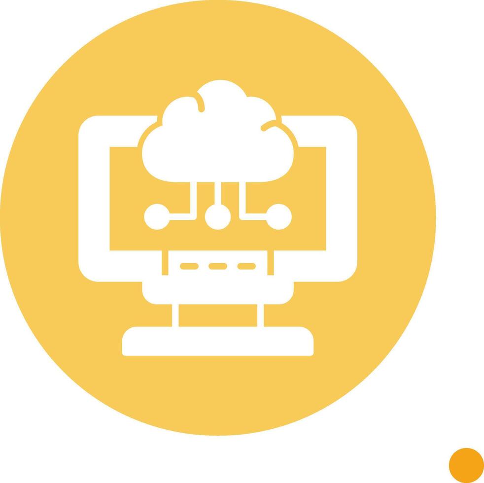 Cloud Computing Long Shadow Circle Icon vector