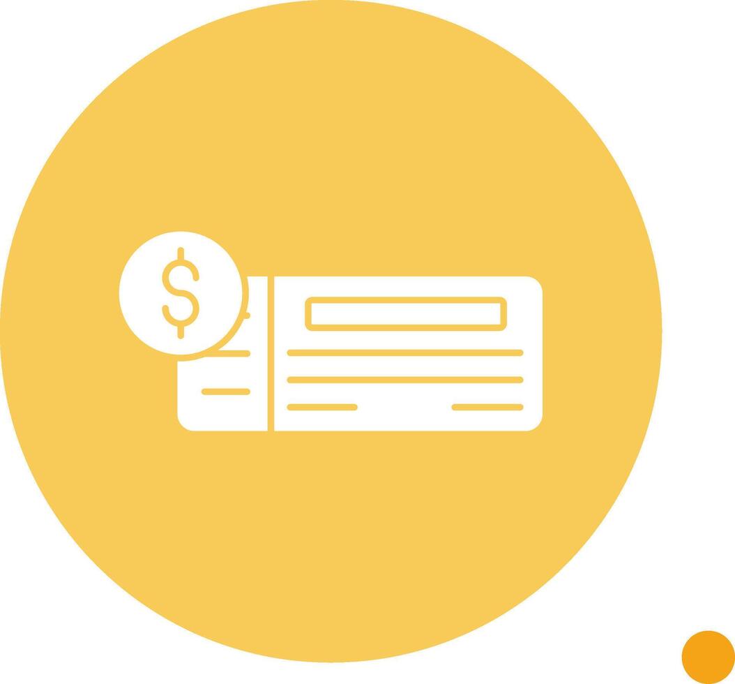 Checkbook Long Shadow Circle Icon vector