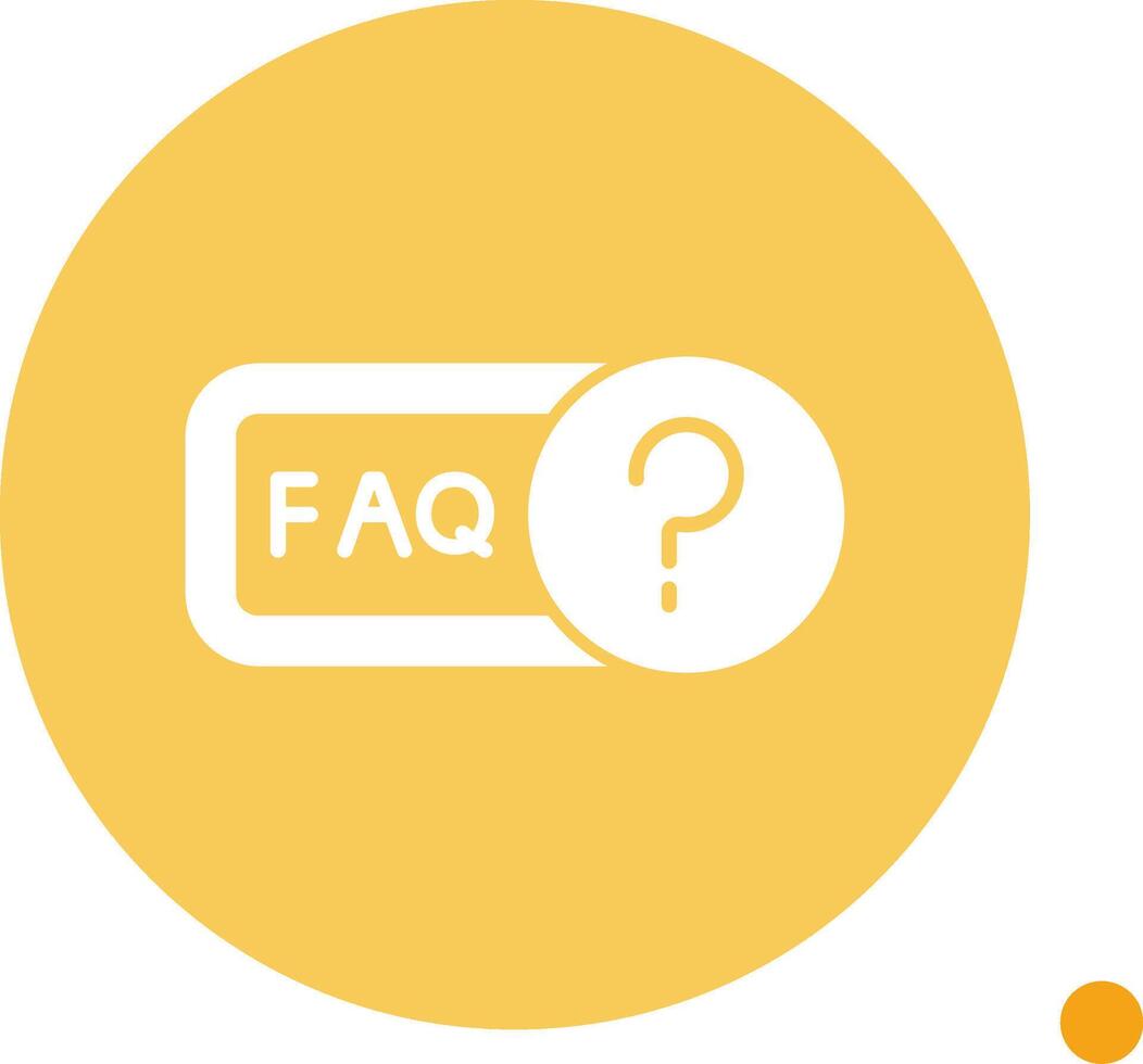 Faq Long Shadow Circle Icon vector