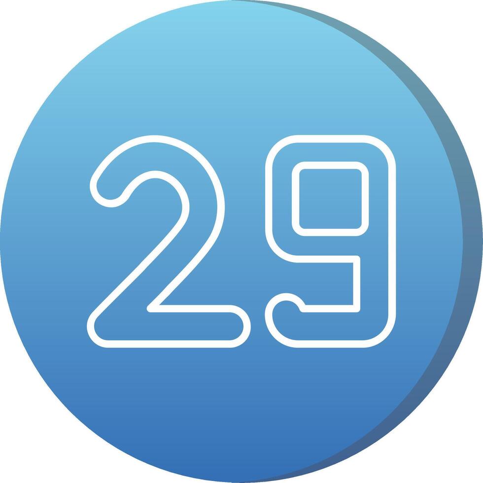 Twenty nine Long Shadow Circle Icon vector