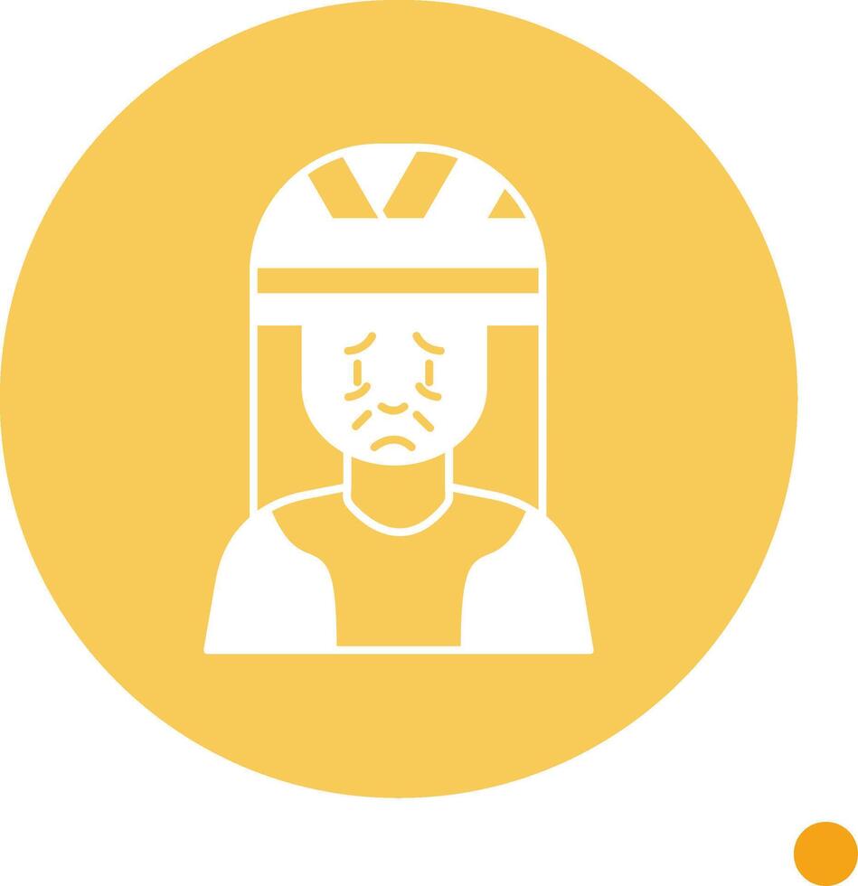 Head Injury Long Shadow Circle Icon vector