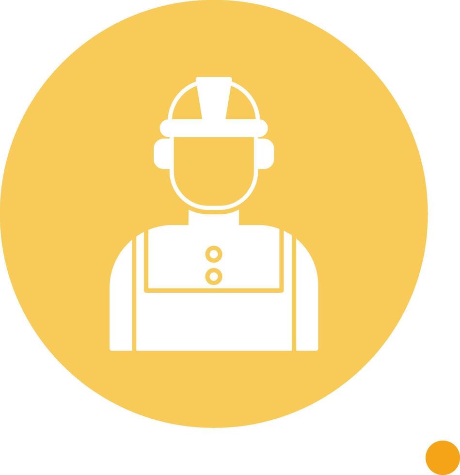 Technician Long Shadow Circle Icon vector