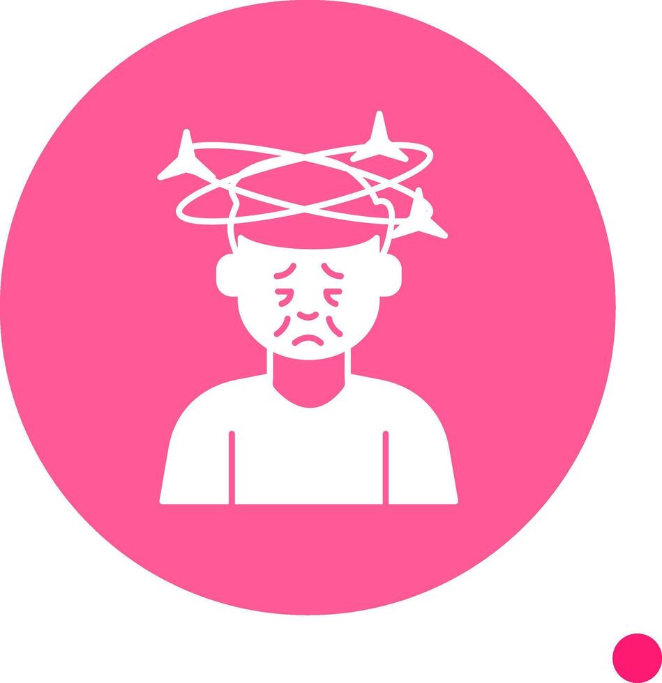 Dizziness Long Shadow Circle Icon vector