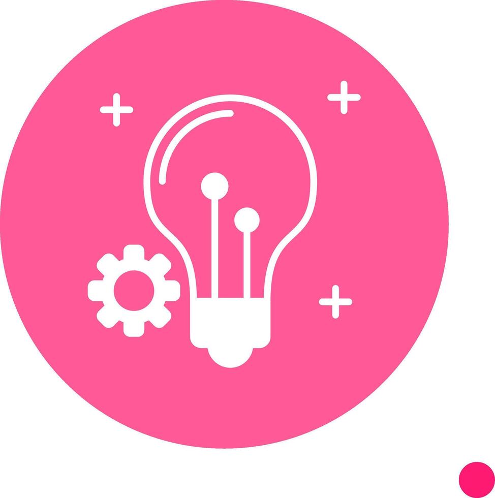 Innovation Long Shadow Circle Icon vector