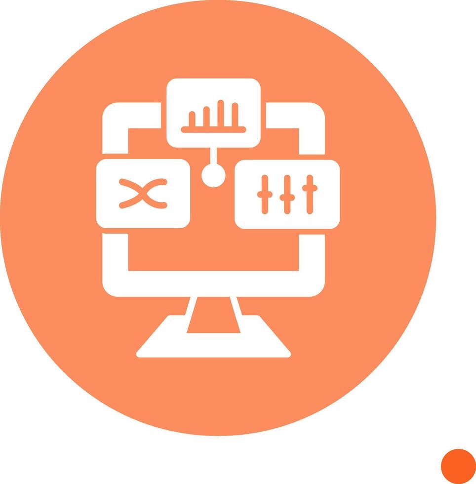 Analysis Long Shadow Circle Icon vector